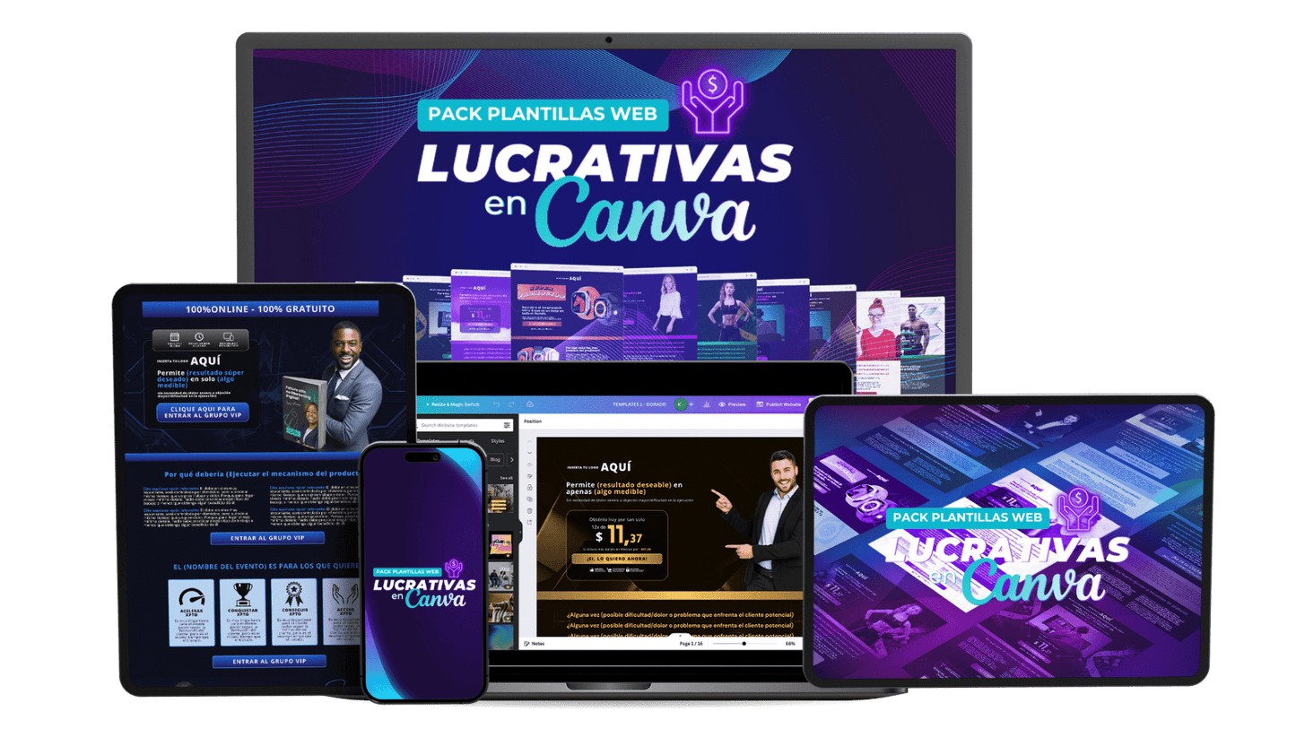PACK PLANTILLAS LUCRATIVAS EN CANVA